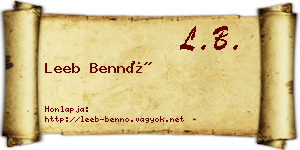 Leeb Bennó névjegykártya